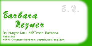 barbara mezner business card